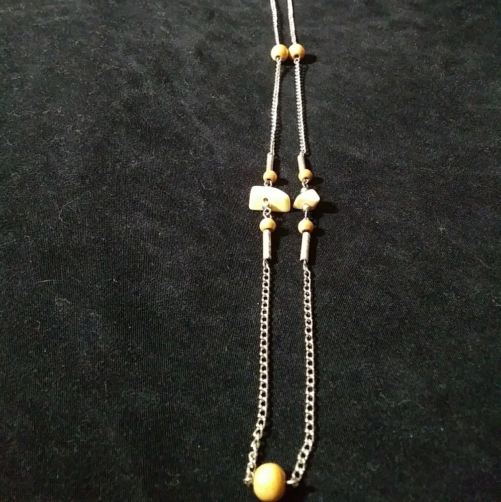 Vintage Wood & Metal Necklace